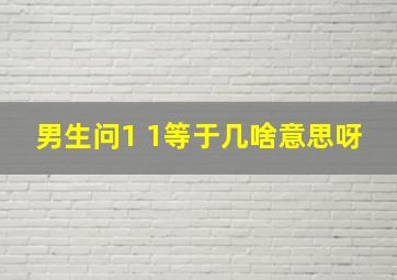 男生问1 1等于几啥意思呀